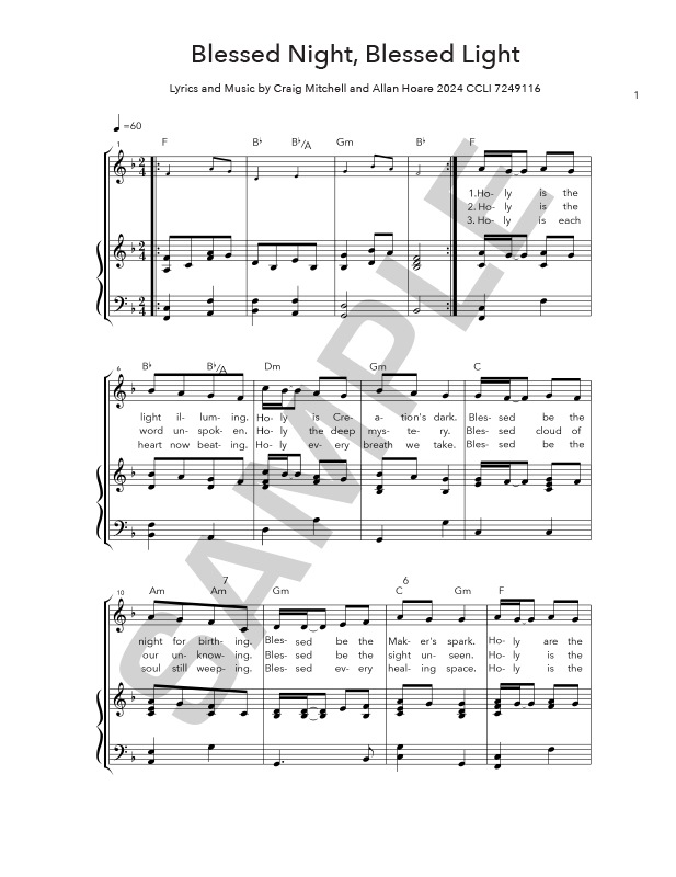 Blessed Night, Blessed Light - Sheet Music