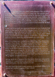 Plaque at Van Asch School